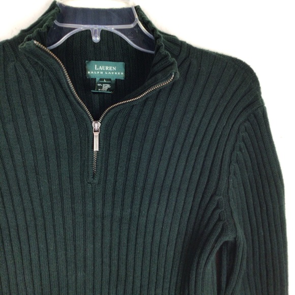 Lauren by RL ribbed sweater knit in Hunter green w/zipper - Picture 4 of 16